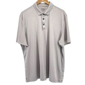 UNTUCKit Damaschino Horseshoe Print Men Polo Shirt 2XL Grey Short Sleeve Cotton